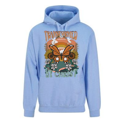 Transformed By Christ Retro Butterfly Ro 13:2 Christian Meaningful Gift Unisex Surf Hoodie