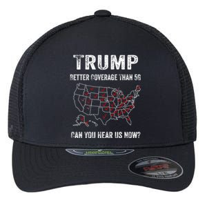 Trump Better Coverage Than 5g Can You Hear Us Now Usa Map Flexfit Unipanel Trucker Cap