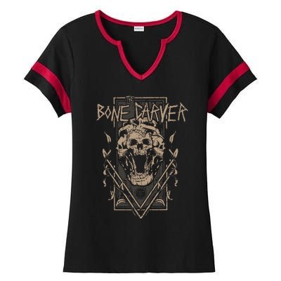 The Bone Carver Death God Skeleton Spicy Books Ladies Halftime Notch Neck Tee