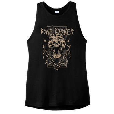 The Bone Carver Death God Skeleton Spicy Books Ladies PosiCharge Tri-Blend Wicking Tank