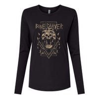 The Bone Carver Death God Skeleton Spicy Books Womens Cotton Relaxed Long Sleeve T-Shirt