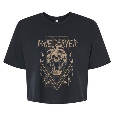 The Bone Carver Death God Skeleton Spicy Books Bella+Canvas Jersey Crop Tee