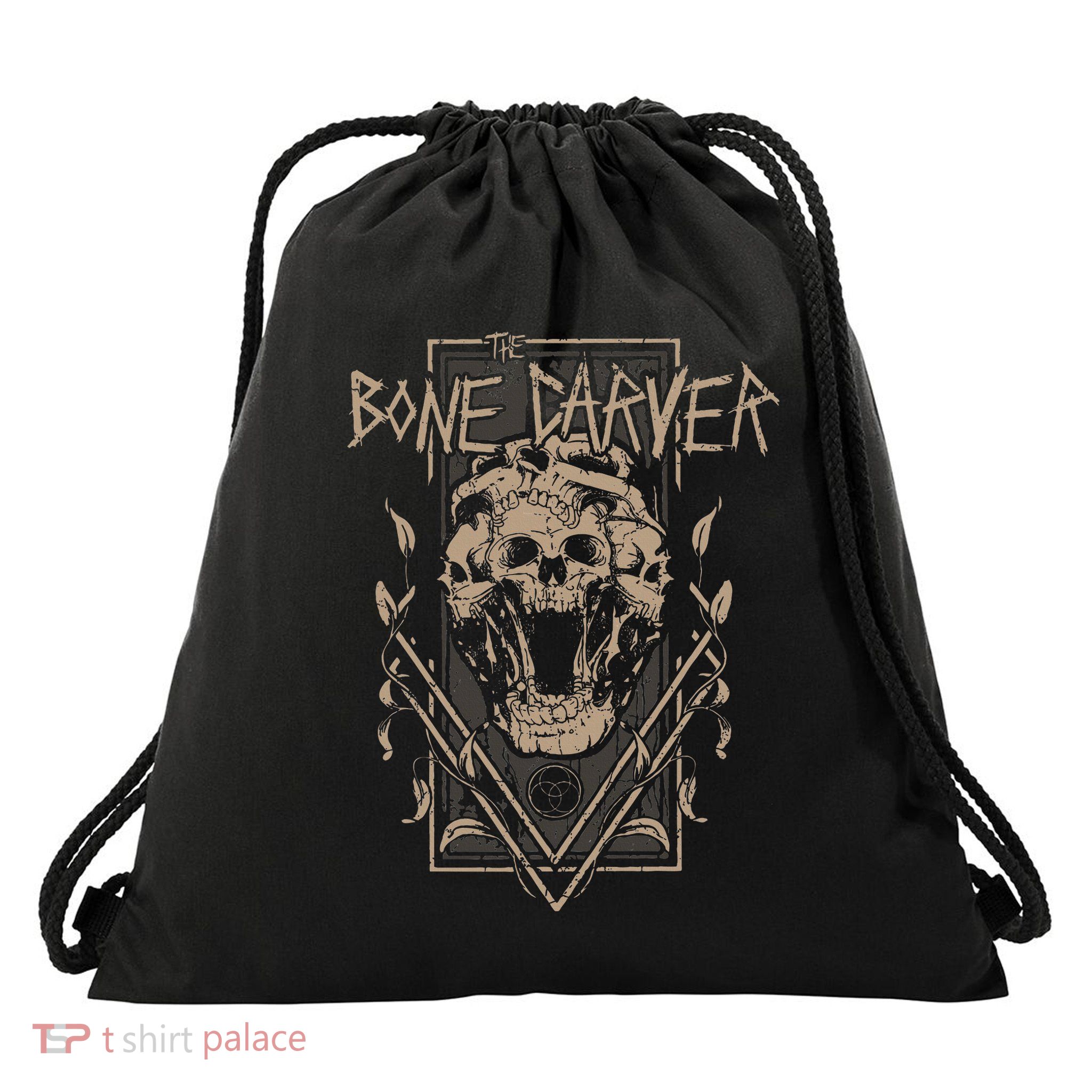 The Bone Carver Death God Skeleton Spicy Books Drawstring Bag