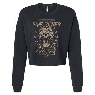 The Bone Carver Death God Skeleton Spicy Books Cropped Pullover Crew