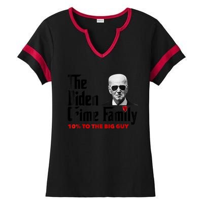 The Biden Crime Family Funny Anti Biden Liberals Democrats Ladies Halftime Notch Neck Tee