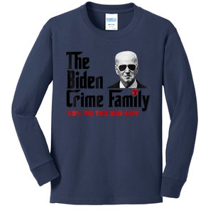 The Biden Crime Family Funny Anti Biden Liberals Democrats Kids Long Sleeve Shirt