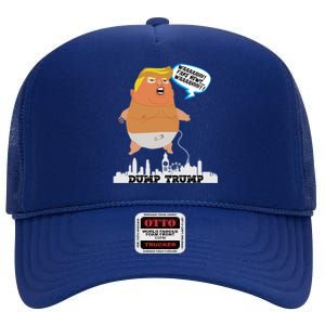 Trump Balloon Cute Gift High Crown Mesh Back Trucker Hat