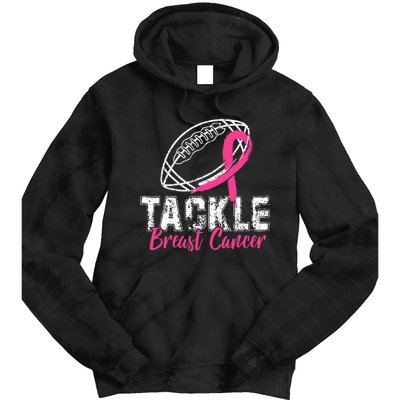 Tackle Breast Cancer Awareness Football Survivor Gift Tie Dye Hoodie