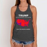 Trump Better Coverage Than Verizon Can You Hear Us Now Women's Knotted Racerback Tank