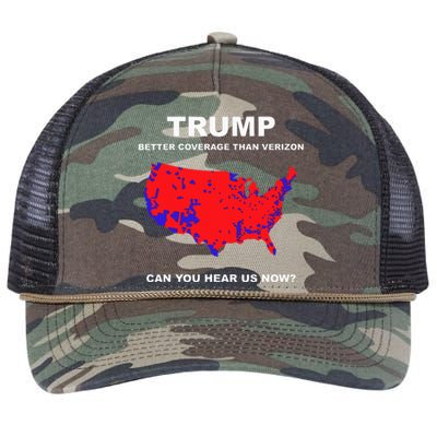 Trump Better Coverage Than Verizon Can You Hear Us Now Retro Rope Trucker Hat Cap