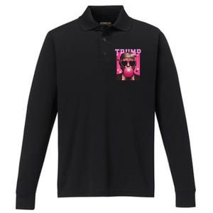 Trump Blowing Christmas Trump Performance Long Sleeve Polo