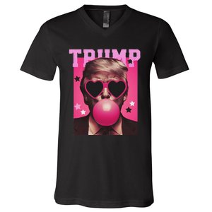 Trump Blowing Christmas Trump V-Neck T-Shirt