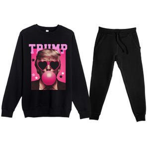 Trump Blowing Christmas Trump Premium Crewneck Sweatsuit Set