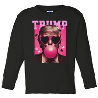 Trump Blowing Christmas Trump Toddler Long Sleeve Shirt