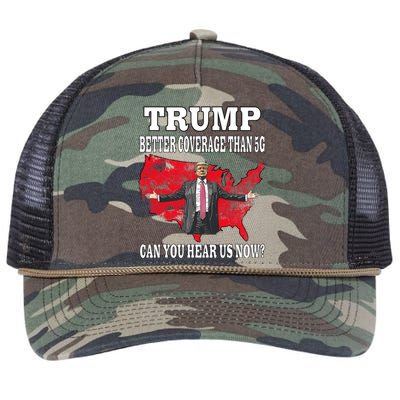 Trump Better Coverage Than 5g Can You Hear Us Now Politics Retro Rope Trucker Hat Cap