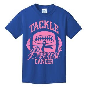 Tackle Breast Cancer Awareness Pink Ribbon Football Kids T-Shirt