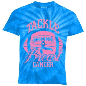 Tackle Breast Cancer Awareness Pink Ribbon Football Kids Tie-Dye T-Shirt