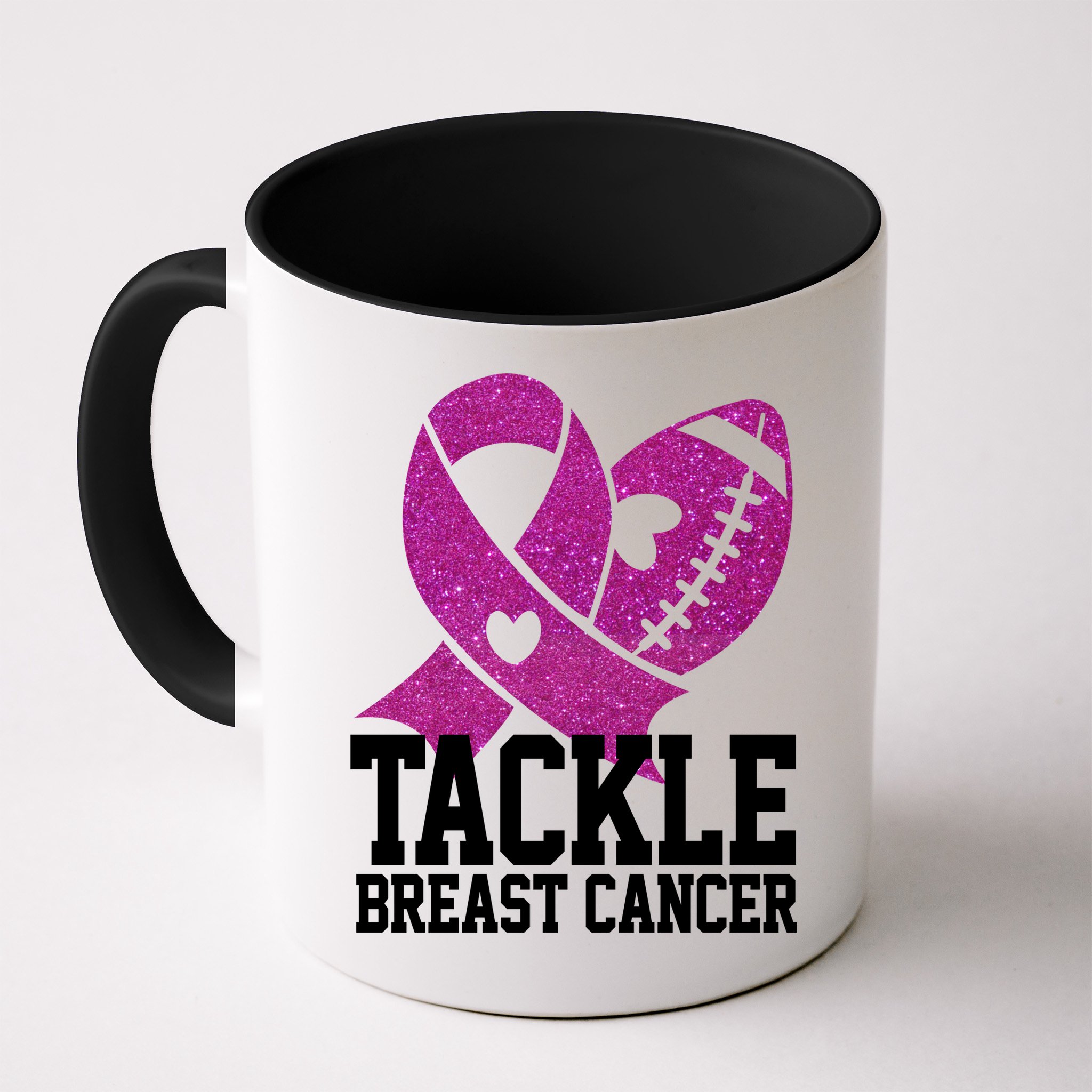 Tackle Breast Cancer Football Ribbon Mug