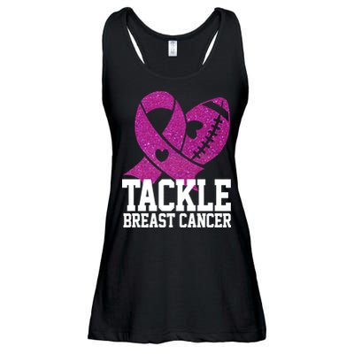 Tackle Breast Cancer Football Ribbon Ladies Essential Flowy Tank