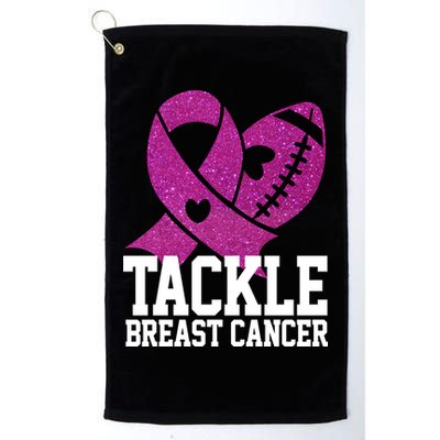 Tackle Breast Cancer Football Ribbon Golf Towel