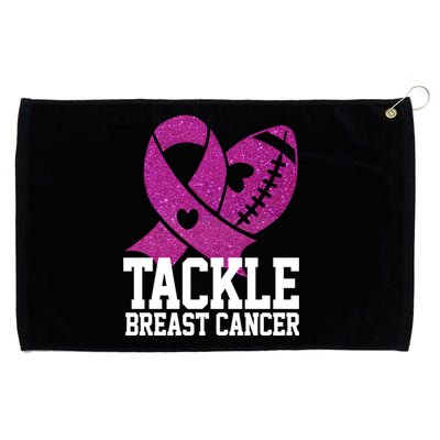 Tackle Breast Cancer Football Ribbon Grommeted Golf Towel