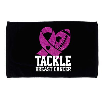 Tackle Breast Cancer Football Ribbon Microfiber Hand Towel