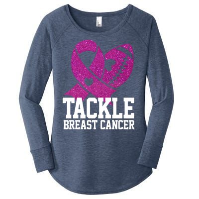 Tackle Breast Cancer Football Ribbon Women's Perfect Tri Tunic Long Sleeve Shirt