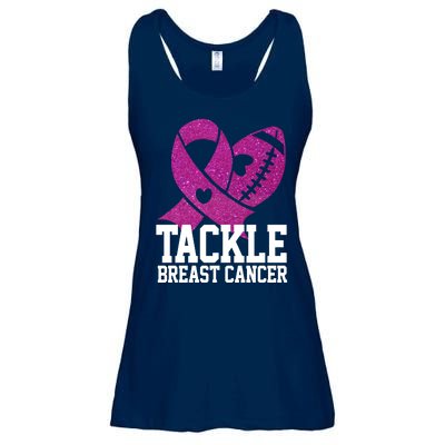 Tackle Breast Cancer Football Ribbon Ladies Essential Flowy Tank