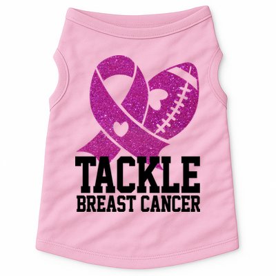 Tackle Breast Cancer Football Ribbon Doggie Tank