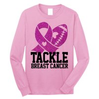 Tackle Breast Cancer Football Ribbon Long Sleeve Shirt