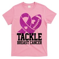 Tackle Breast Cancer Football Ribbon T-Shirt