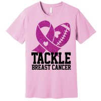 Tackle Breast Cancer Football Ribbon Premium T-Shirt