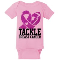 Tackle Breast Cancer Football Ribbon Baby Bodysuit
