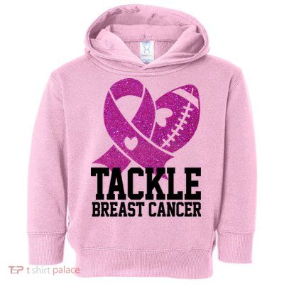 Tackle Breast Cancer Football Ribbon Toddler Hoodie