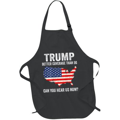 Trump Better Coverage Than 5g Can You Hear Us Now 2 Side Full-Length Apron With Pockets