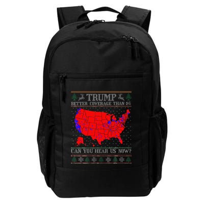 Trump Better Coverage Than 5g Ugly Christmas Sweater Xmas Daily Commute Backpack