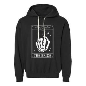 The Bride Coven Skeleton Hand Gothic Wedding Bachelorette Garment-Dyed Fleece Hoodie