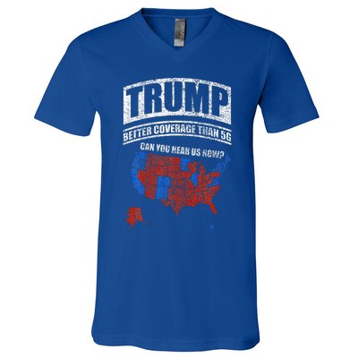 Trump Better Coverage Than 5g Can You Hear Us Now Usa Map V-Neck T-Shirt