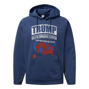 Trump Better Coverage Than 5g Can You Hear Us Now Usa Map Performance Fleece Hoodie