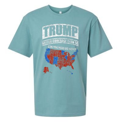 Trump Better Coverage Than 5g Can You Hear Us Now Usa Map Sueded Cloud Jersey T-Shirt