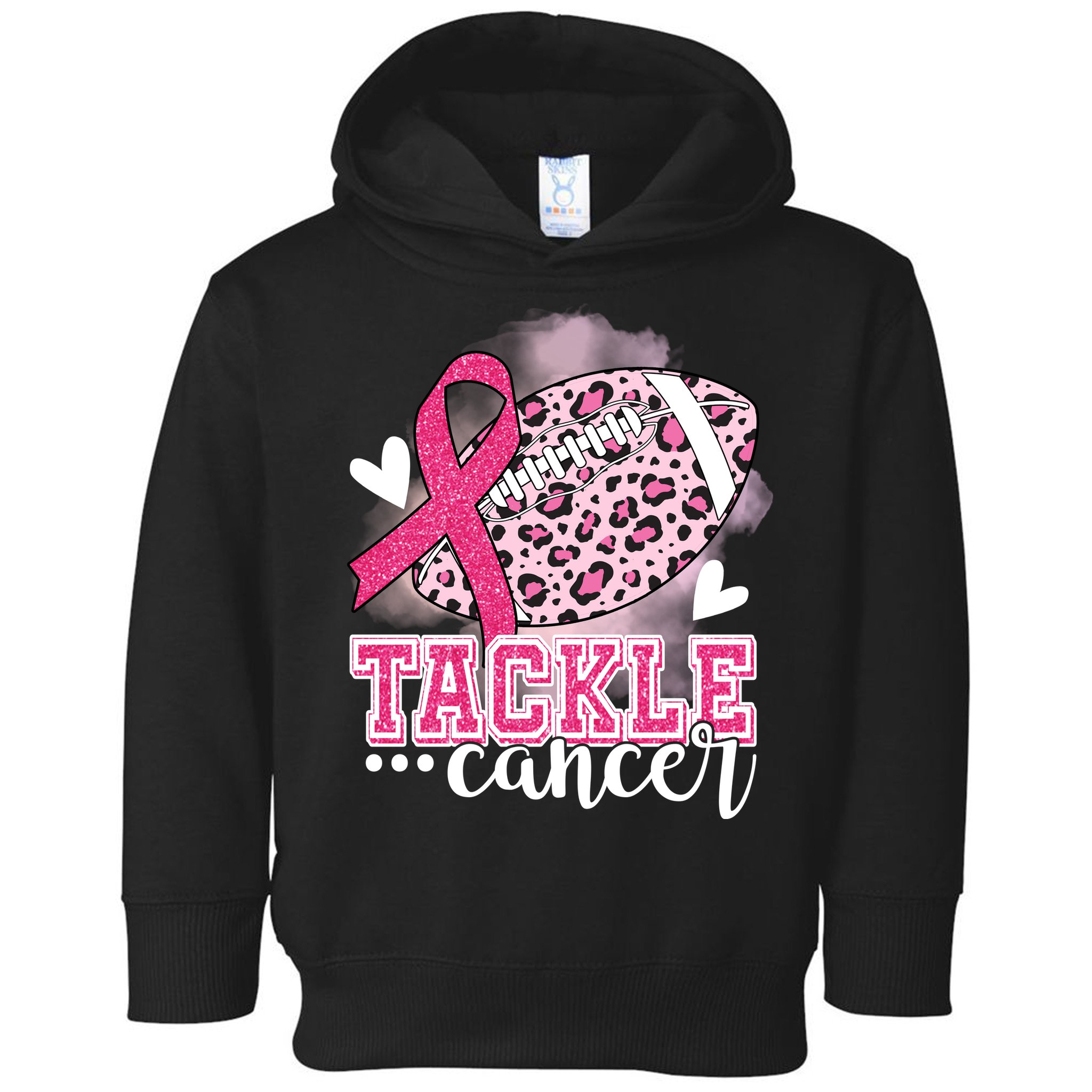 Tackle Breast Cancer Pink Ribbon Football Toddler Hoodie