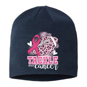 Tackle Breast Cancer Pink Ribbon Football Sustainable Beanie