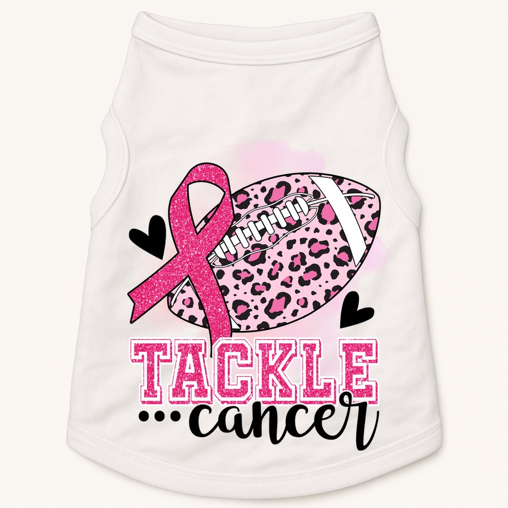 Tackle Breast Cancer Pink Ribbon Football Doggie Tank