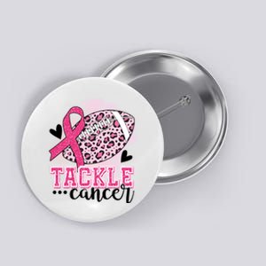 Tackle Breast Cancer Pink Ribbon Football Button