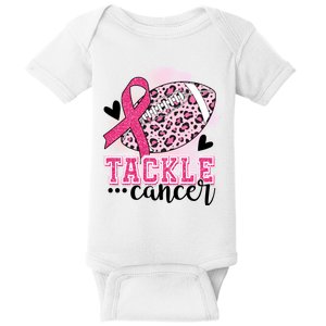 Tackle Breast Cancer Pink Ribbon Football Baby Bodysuit