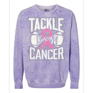 Tackle Breast Cancer Awareness Football Pink Ribbon Colorblast Crewneck Sweatshirt