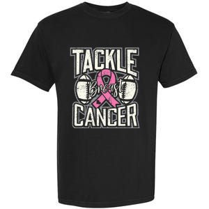 Tackle Breast Cancer Awareness Football Pink Ribbon Garment-Dyed Heavyweight T-Shirt