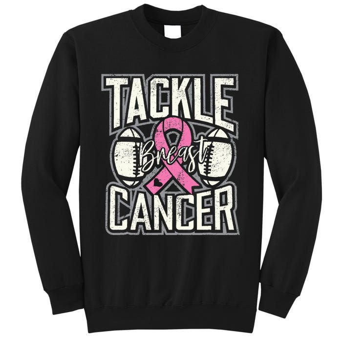 Tackle Breast Cancer Awareness Football Pink Ribbon Sweatshirt