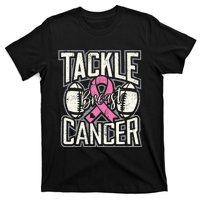 Tackle Breast Cancer Awareness Football Pink Ribbon T-Shirt