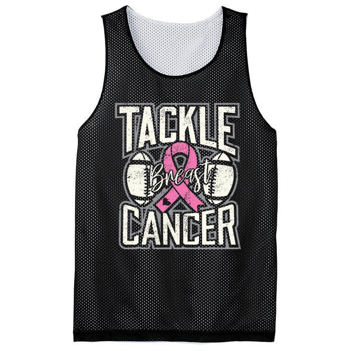 Tackle Breast Cancer Awareness Football Pink Ribbon Mesh Reversible Basketball Jersey Tank